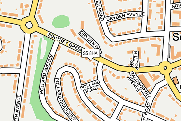 S5 8HA map - OS OpenMap – Local (Ordnance Survey)