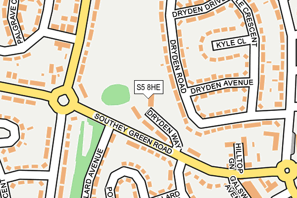 S5 8HE map - OS OpenMap – Local (Ordnance Survey)