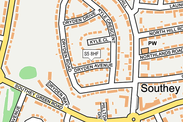S5 8HF map - OS OpenMap – Local (Ordnance Survey)