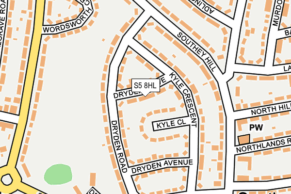 S5 8HL map - OS OpenMap – Local (Ordnance Survey)