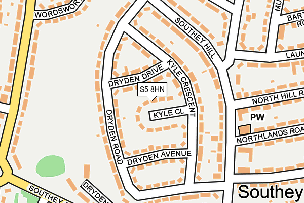 S5 8HN map - OS OpenMap – Local (Ordnance Survey)