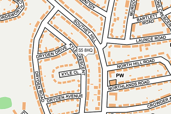 S5 8HQ map - OS OpenMap – Local (Ordnance Survey)