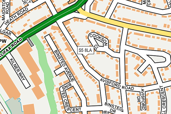 S5 8LA map - OS OpenMap – Local (Ordnance Survey)