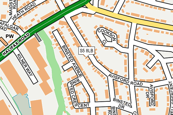 S5 8LB map - OS OpenMap – Local (Ordnance Survey)