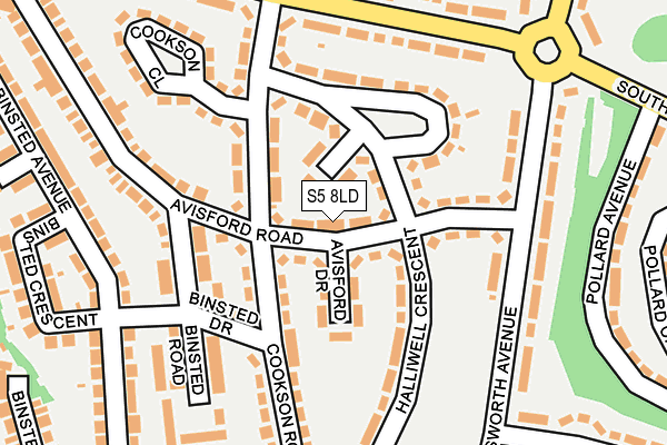 S5 8LD map - OS OpenMap – Local (Ordnance Survey)