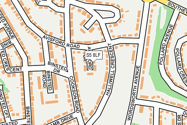 S5 8LF map - OS OpenMap – Local (Ordnance Survey)