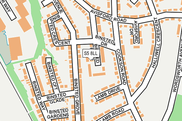 S5 8LL map - OS OpenMap – Local (Ordnance Survey)