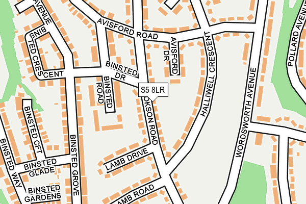 S5 8LR map - OS OpenMap – Local (Ordnance Survey)