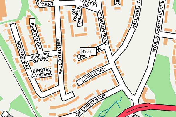 S5 8LT map - OS OpenMap – Local (Ordnance Survey)