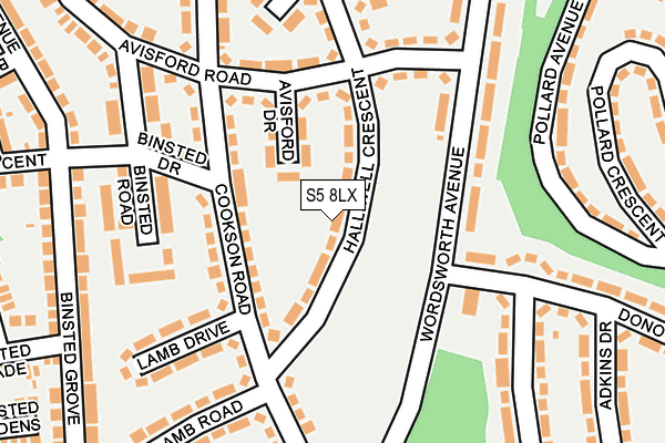 S5 8LX map - OS OpenMap – Local (Ordnance Survey)
