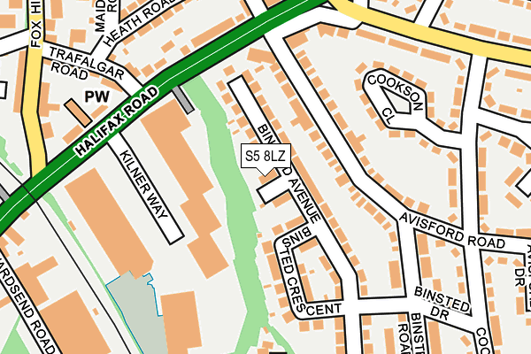 S5 8LZ map - OS OpenMap – Local (Ordnance Survey)