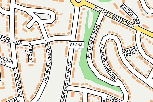 S5 8NA map - OS OpenMap – Local (Ordnance Survey)