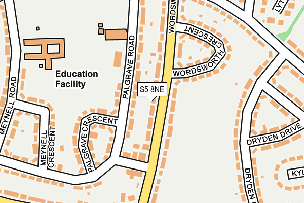 S5 8NE map - OS OpenMap – Local (Ordnance Survey)