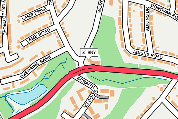 S5 8NY map - OS OpenMap – Local (Ordnance Survey)