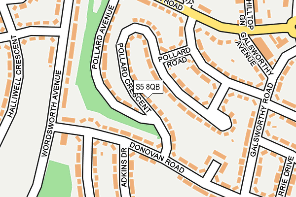 S5 8QB map - OS OpenMap – Local (Ordnance Survey)