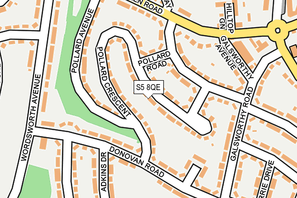 S5 8QE map - OS OpenMap – Local (Ordnance Survey)