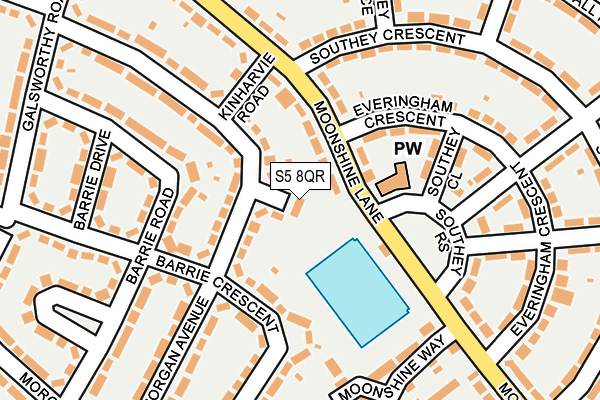 S5 8QR map - OS OpenMap – Local (Ordnance Survey)