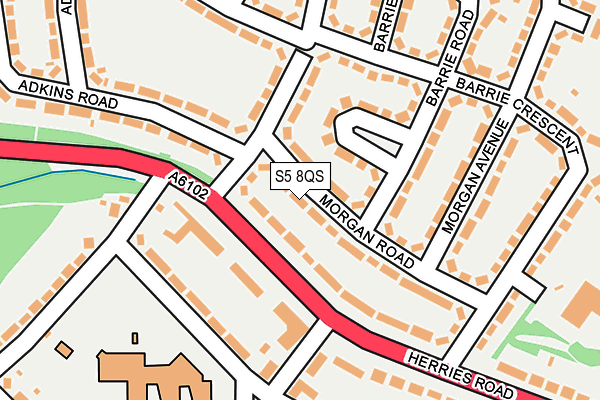 S5 8QS map - OS OpenMap – Local (Ordnance Survey)