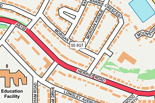 S5 8QT map - OS OpenMap – Local (Ordnance Survey)