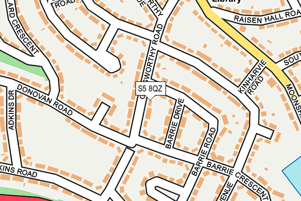 S5 8QZ map - OS OpenMap – Local (Ordnance Survey)
