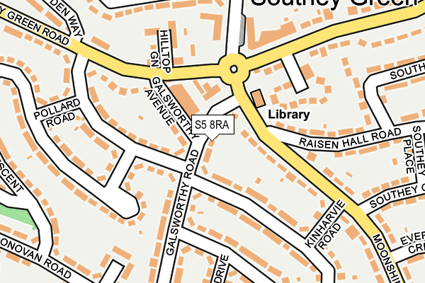 S5 8RA map - OS OpenMap – Local (Ordnance Survey)