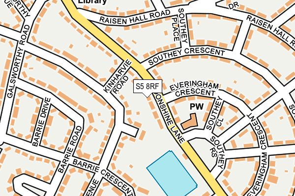 S5 8RF map - OS OpenMap – Local (Ordnance Survey)