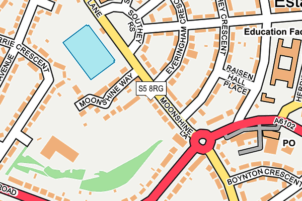 S5 8RG map - OS OpenMap – Local (Ordnance Survey)