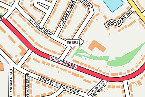 S5 8RJ map - OS OpenMap – Local (Ordnance Survey)