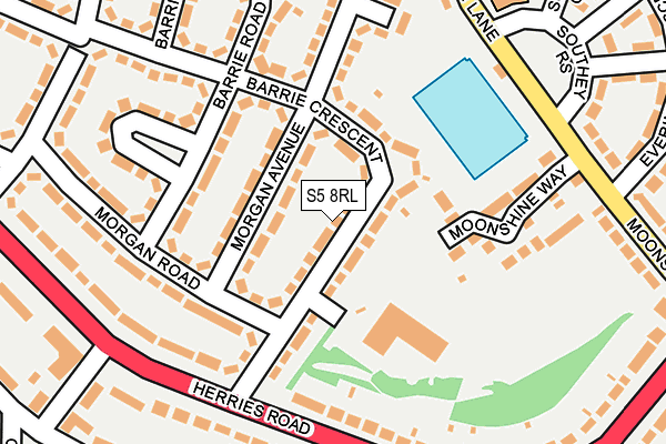 S5 8RL map - OS OpenMap – Local (Ordnance Survey)
