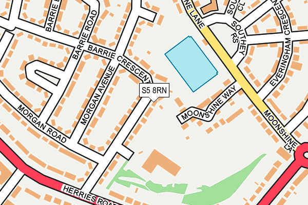 S5 8RN map - OS OpenMap – Local (Ordnance Survey)