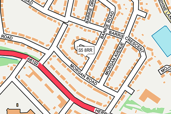 S5 8RR map - OS OpenMap – Local (Ordnance Survey)