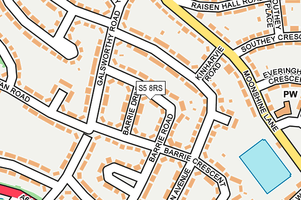 S5 8RS map - OS OpenMap – Local (Ordnance Survey)