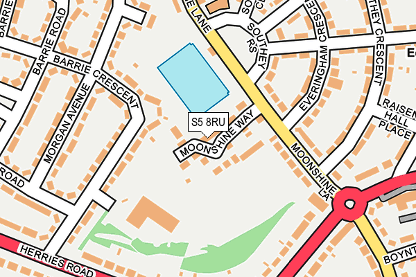 S5 8RU map - OS OpenMap – Local (Ordnance Survey)