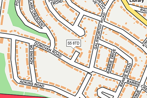 S5 8TD map - OS OpenMap – Local (Ordnance Survey)