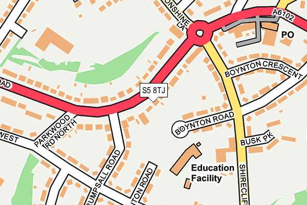 S5 8TJ map - OS OpenMap – Local (Ordnance Survey)