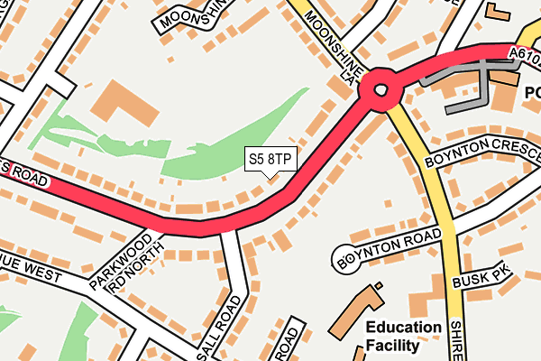 S5 8TP map - OS OpenMap – Local (Ordnance Survey)