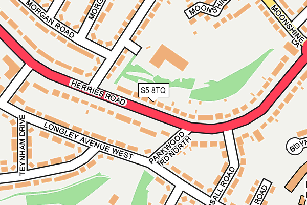 S5 8TQ map - OS OpenMap – Local (Ordnance Survey)