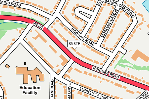 S5 8TR map - OS OpenMap – Local (Ordnance Survey)