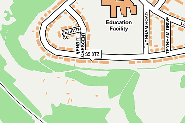 S5 8TZ map - OS OpenMap – Local (Ordnance Survey)