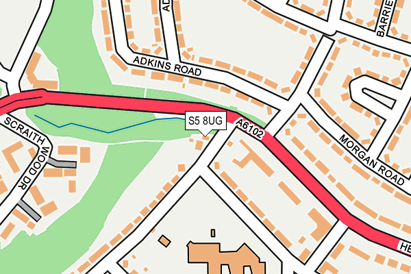 S5 8UG map - OS OpenMap – Local (Ordnance Survey)
