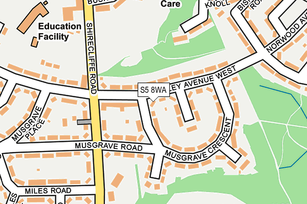 S5 8WA map - OS OpenMap – Local (Ordnance Survey)
