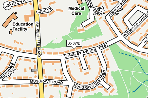 S5 8WB map - OS OpenMap – Local (Ordnance Survey)