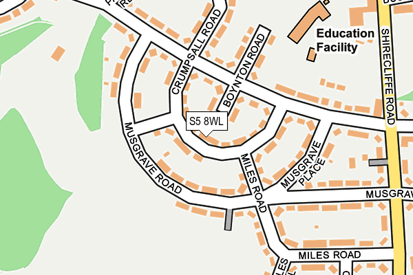 S5 8WL map - OS OpenMap – Local (Ordnance Survey)