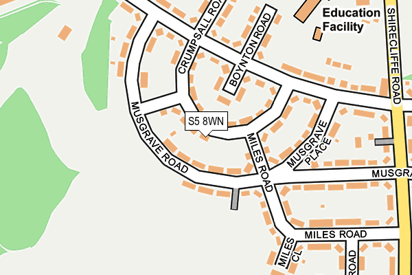 S5 8WN map - OS OpenMap – Local (Ordnance Survey)