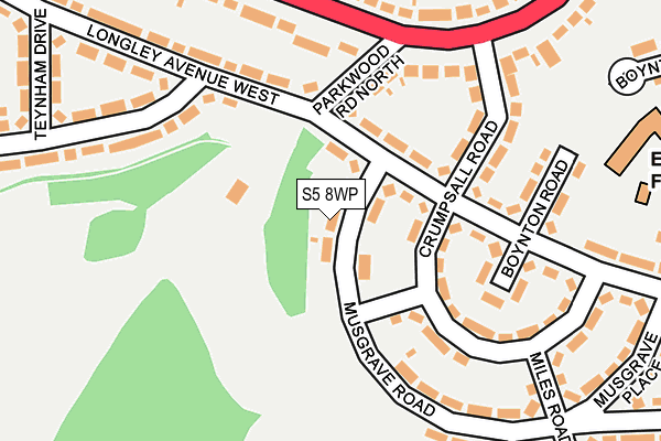 S5 8WP map - OS OpenMap – Local (Ordnance Survey)