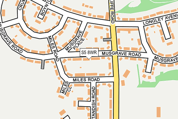 S5 8WR map - OS OpenMap – Local (Ordnance Survey)