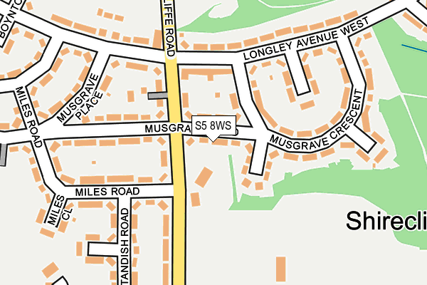 S5 8WS map - OS OpenMap – Local (Ordnance Survey)
