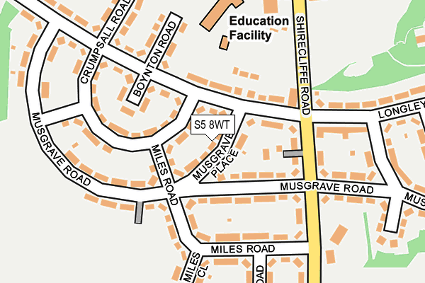 S5 8WT map - OS OpenMap – Local (Ordnance Survey)