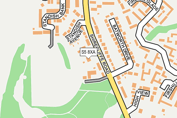 S5 8XA map - OS OpenMap – Local (Ordnance Survey)