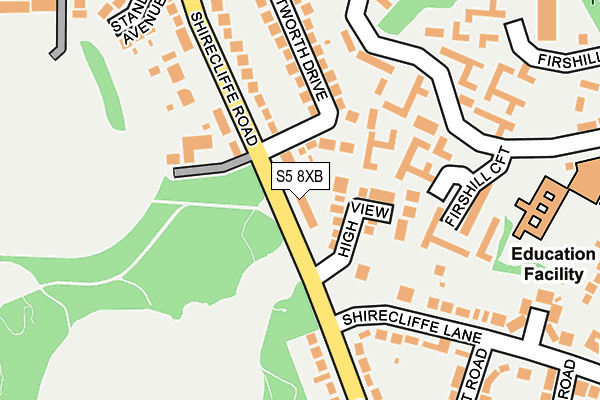 S5 8XB map - OS OpenMap – Local (Ordnance Survey)